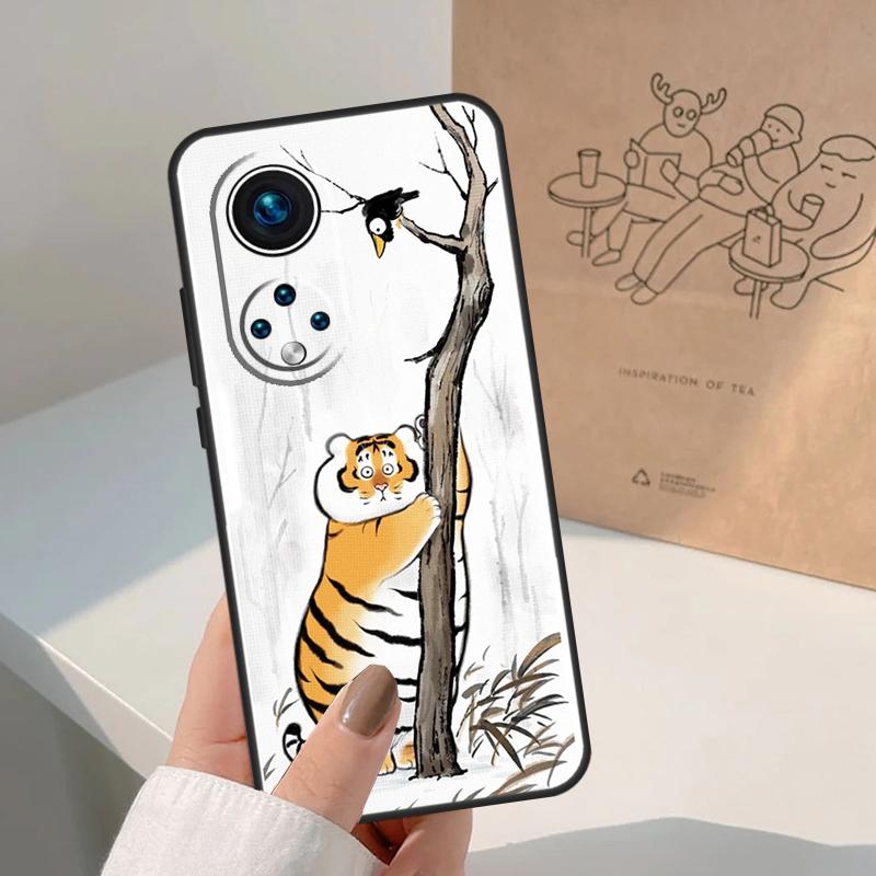 Cartoon Fat Tiger Case For Honor Magic 7 5 6 8 Pro Honor 50 70 90 Lite X9c X9b X9a X8a X8b 200 400 Pro Cover