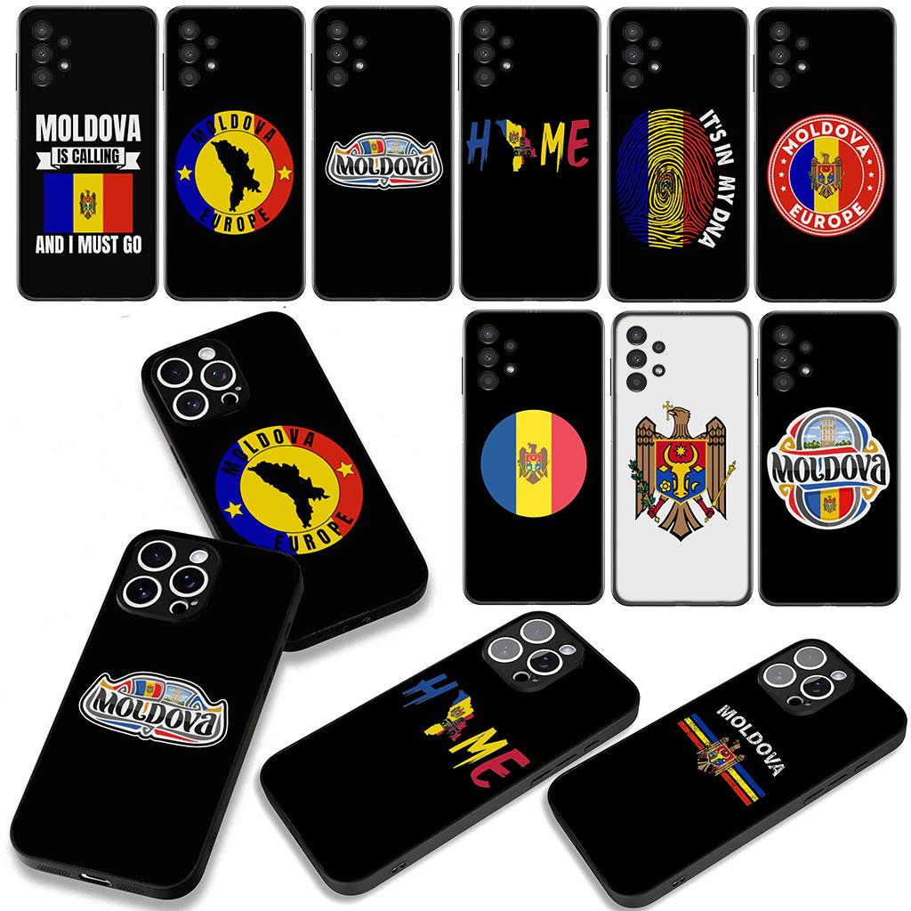 for Samsung Galaxy A25 A37 A57 A12 A14 A31 A41 A50 A51 A70 A71 A72 A21S A04 M15 Note 20 9 8 10 Case Republic of Moldova Flag