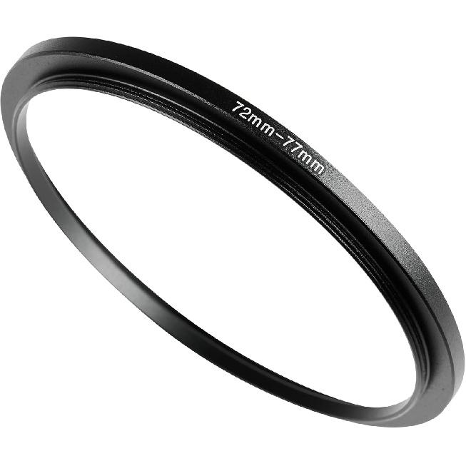 72-77mm Metal Step-Up/Down Ring Adapter Compatible with Mirrorless Cameras DSLR Lens, UV CPL ND Filter Thread Converter, Black