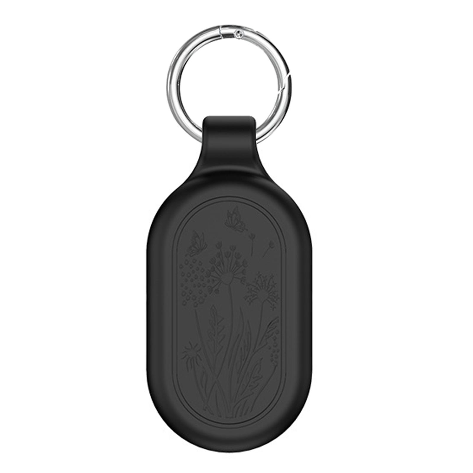 

Чехол для Galaxy SmartTag 2 Защитный силиконовый чехол с кольцом для ключей для ключей, кошелька, багажа, держатель для трекера для домашних животных чёрный