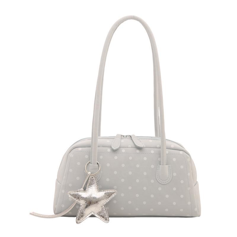 Korean Style Women's Polka Dot Bowling Bag: Large Capacity Pillow Bag for Trendy Daily Commutes