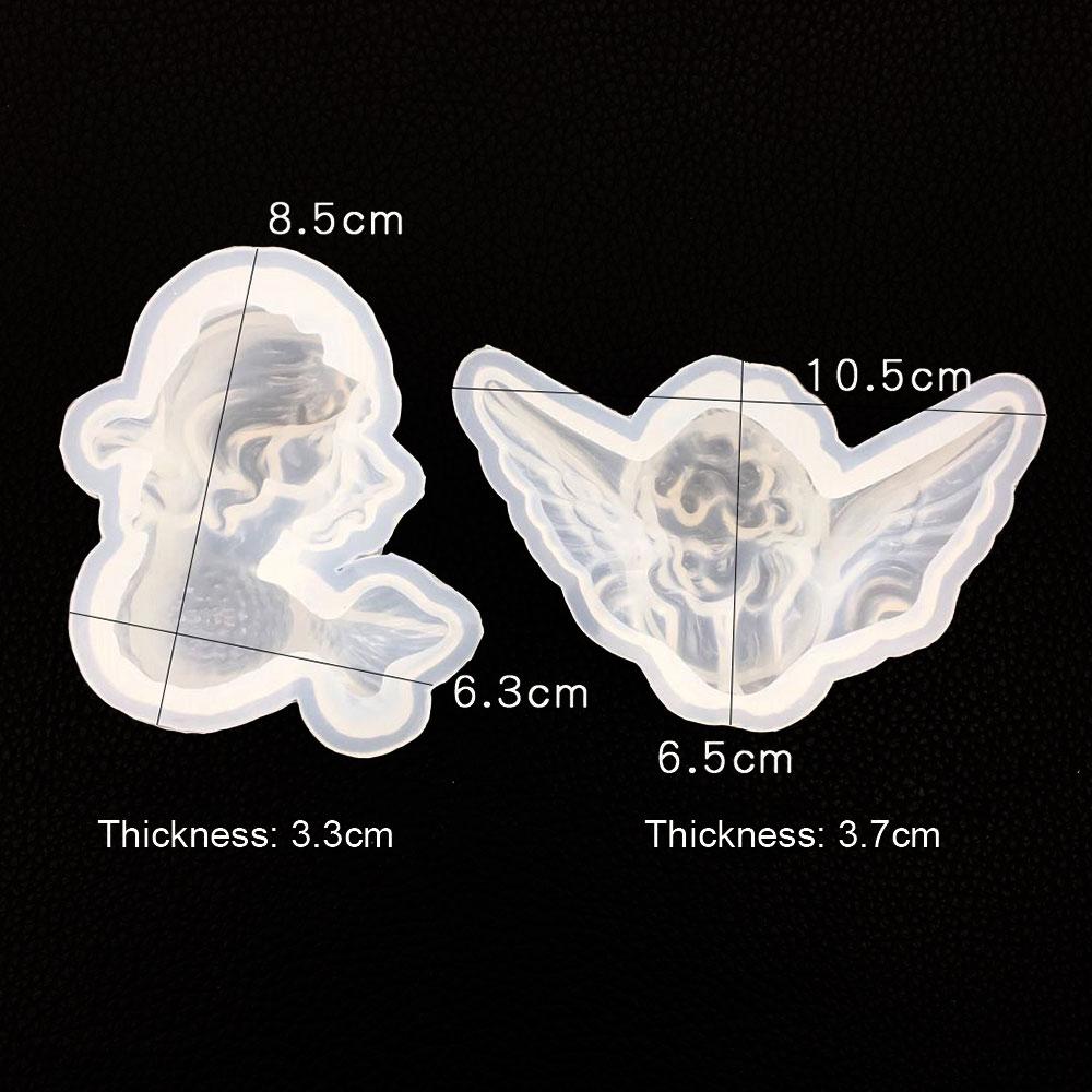 Silicone World DIY Angel Mermaid Bear Wing Silicone Molds Handmade Making for Epoxy Resin Mold Candle Mold Cake Mold Craft Decor
