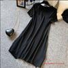 Women's Fashion Summer Spring Print Short Sleeve O-Neck High Waist Casual Dresses