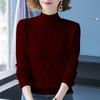 Solid Color Crew Neck Knitted Sweater, Elegant Long Sleeve Pullover Sweater for Fall & Winter, Women's Clothing