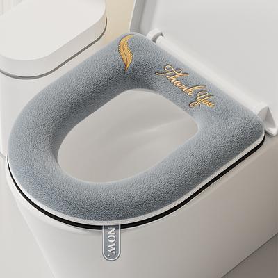 Universal Toilet Seat Cover Round Toilet Seat Cushion Bathroom Lavatory Cover Mat Winter Thick Warm Washable Cat Cartoon Cute Toilet Seat Covers