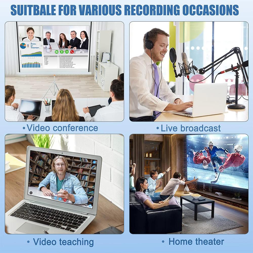 USB 3.0 HD 4K HDMI Video Capture Card HDMI to USB Type-C Video Grabber Record Box for PS4 Game DVD Camcorder Camera Recording Live