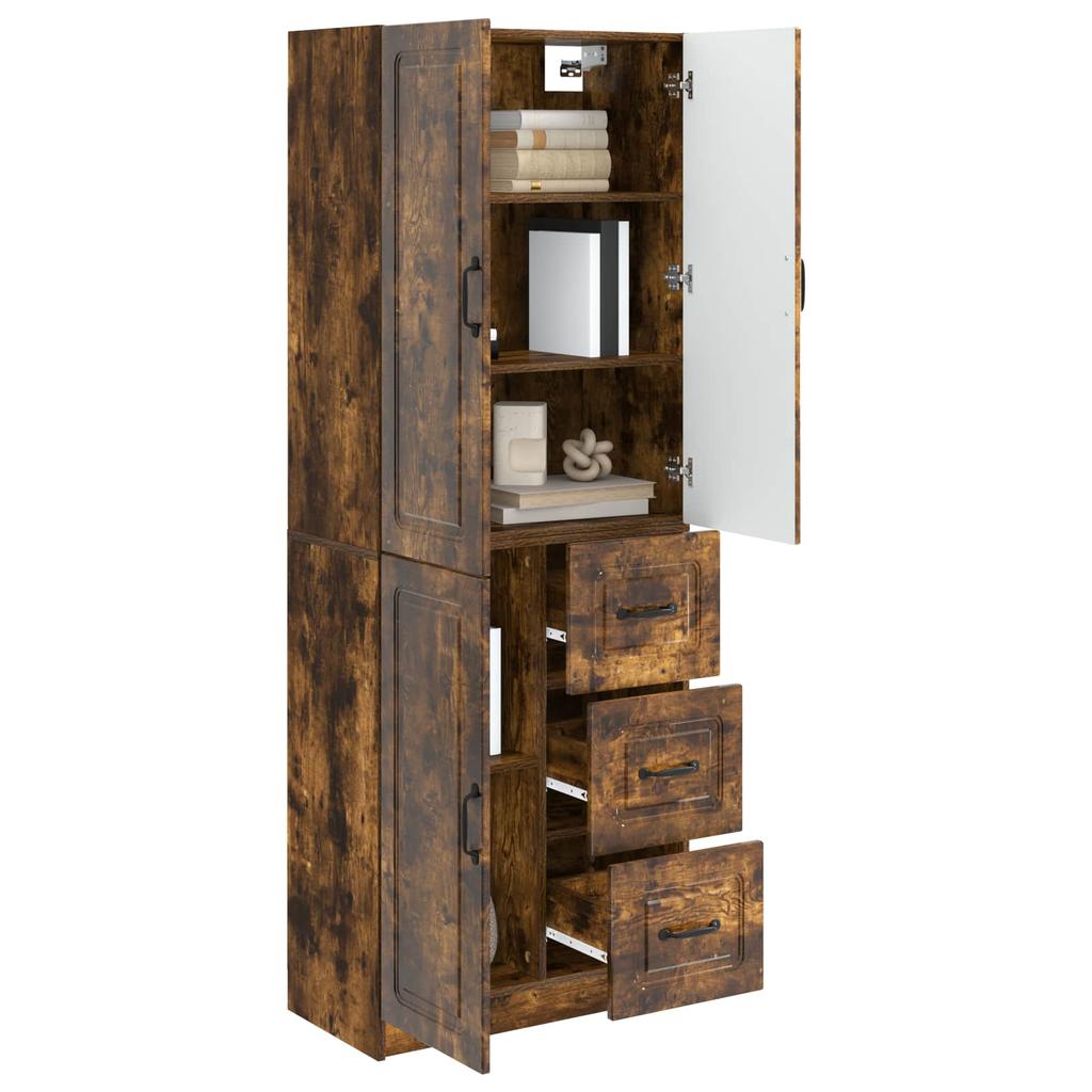 Cabinet Set 2 pcs Smoked Oak Wood Based Material