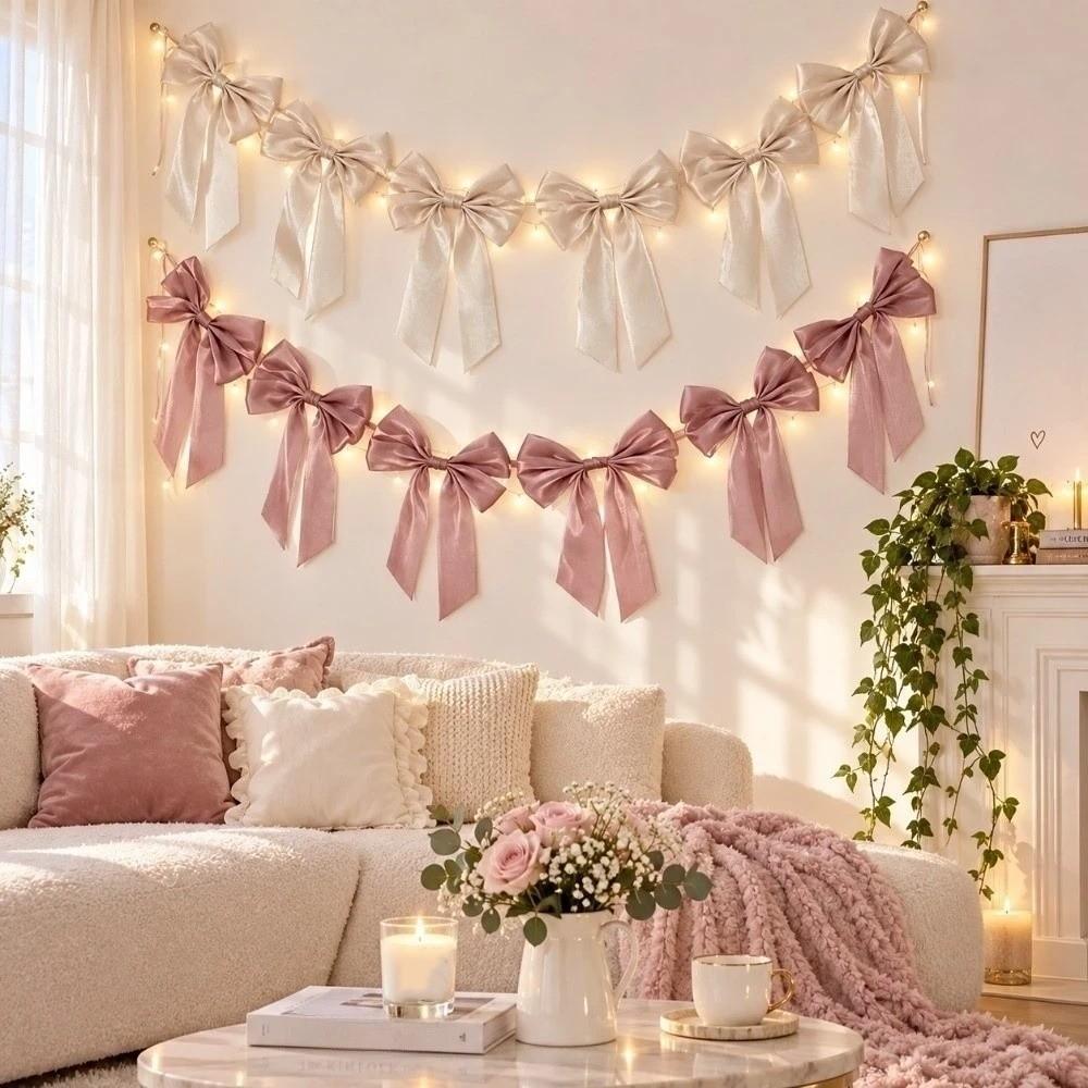 Large Bowknot Hanging Garland Home Ornaments Christmas Tree Decoration Anniversary