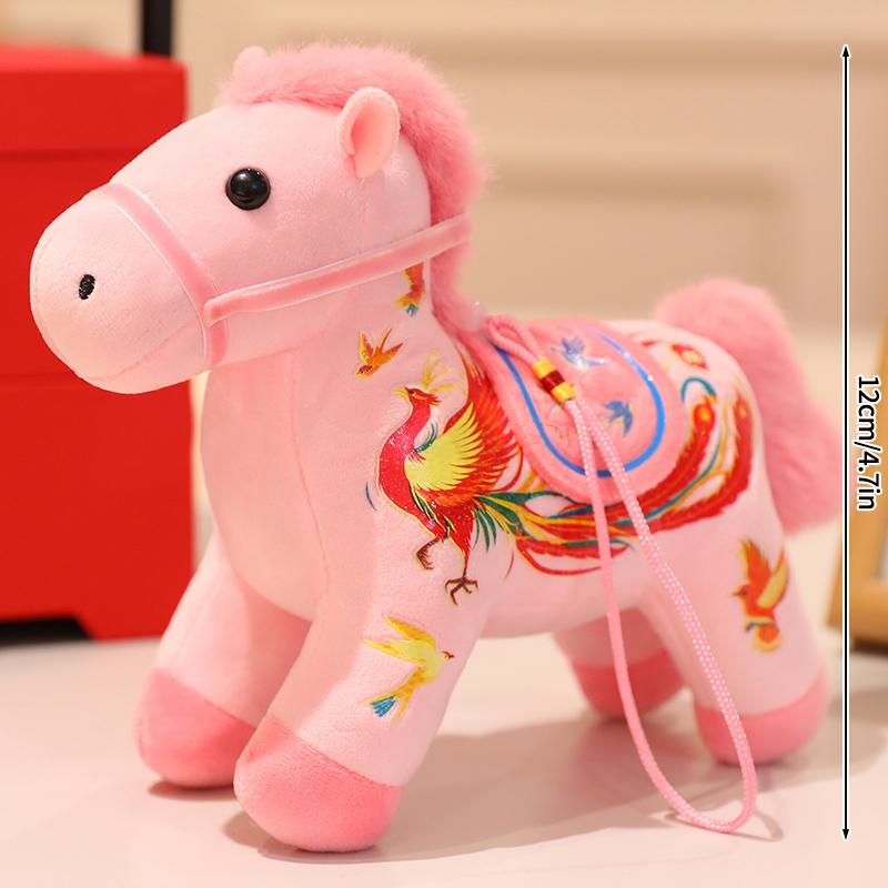 Horse Year Plush Pony Keychain Mascot Pendant Plush Pony Spring Festival Christmas Party Gift Pony Pendants Decoration Gifts