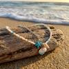 Simple Metal Shell Starfish Pendant Necklace for Women Bohemian Mixed Color Rice Beads Chain Necklace Beach Vacation Jewelry