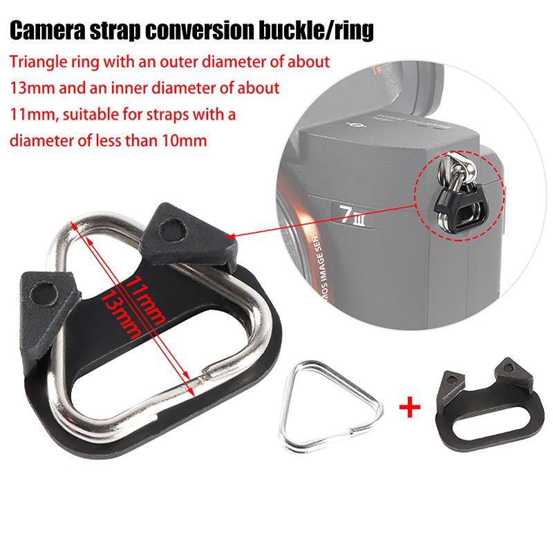 2Sets Belt Hook Camera Shoulder Strap Triangle Split Ring Strap Replacement Camera Buckle Accessories For Camera Strap
