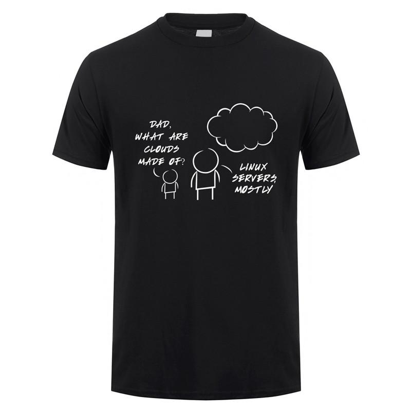 Linux Server Meist Cloud T-Shirt Sommer Herren Kurzarm Baumwolle Computer Programmierer T-Shirt Lustige Herren T-Shirts JL-108