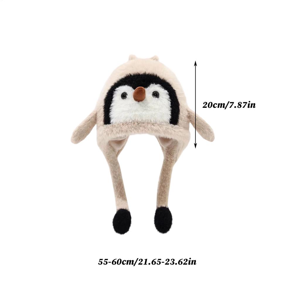 Animal Winter Hats For Kids Penguin Costume Beanie Winter Hat With Ear Flaps For Girls Boys Kids Vacation Fishing Camping хаки
