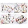 18 Rolls Washi Masking Tapes Set Floral Gold Foil Adhesive Decorative Paper Tape Beautiful Flower