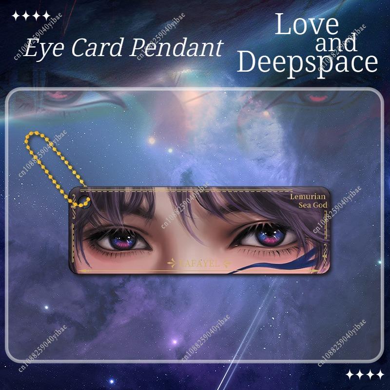 Love and Deepspace Acrylic Eye Card Keychain Pendant Caleb Sylus Xavier Zayne Rafayel Anime Backpack Keyring Gift for Friend