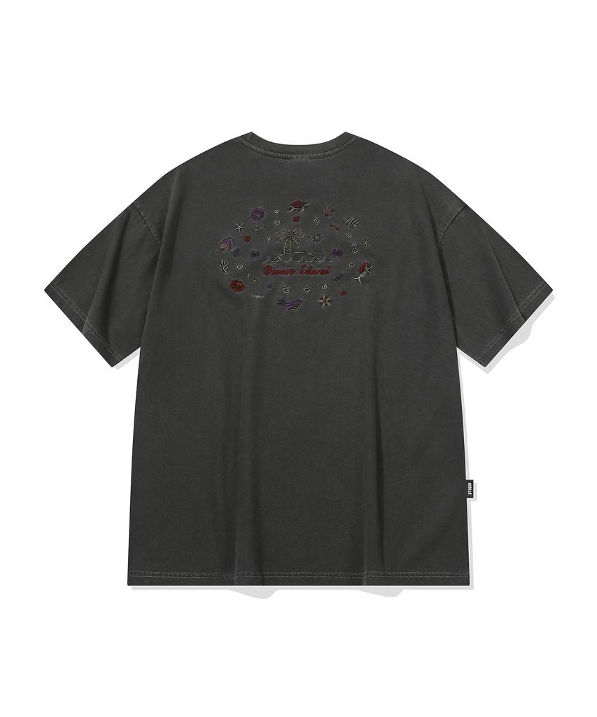 CPGN STUDIO Dream Island Pigment Short Sleeve T-Shirt Smoke Black