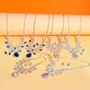 Fashion High-Grade Colourful Teardrop Female Bridal Crystal Full Diamond Necklace Earrings Two-Piece Set Exquisite