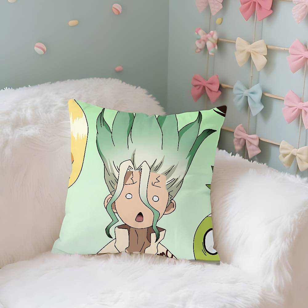 Dr. Stone Case Plush Fabric Soft Pillowcase Double Sided Print Cushion Cover Household Gifts