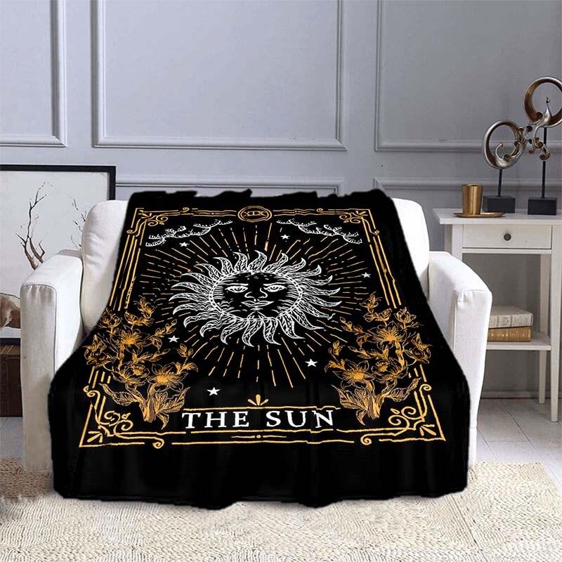 Decke mit Tarot-Karten-Design, Überwurf, Decke, Geschenk, Coca-Cola-Flanelldecke, warmer Plüsch-Überwurf für Bett, Sofa, Couch