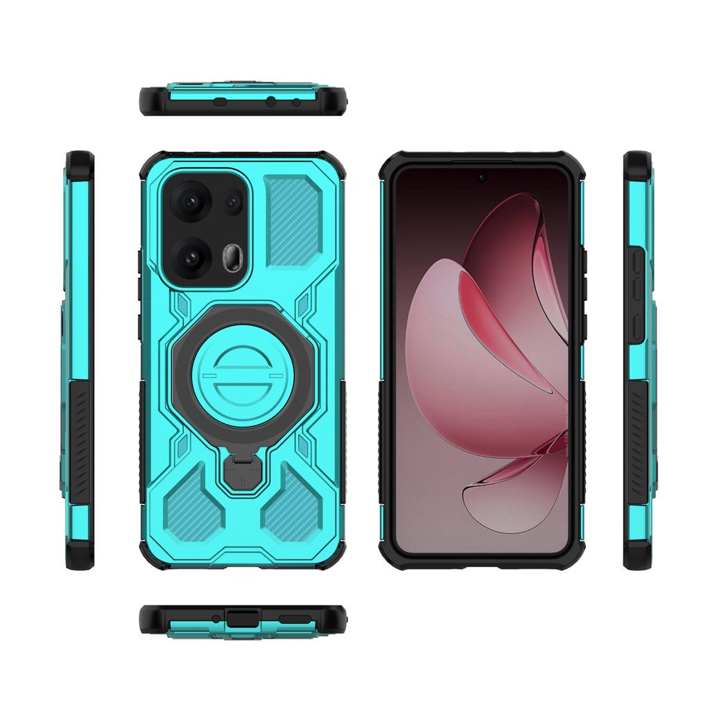 For Oppo Reno13 Pro 5G Magnetic Case Rotating Metal Kickstand PC + TPU Phone Back Cover