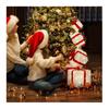 3ft Christmas 80 LED Lighted Gift Box Tower Pre-lit Stacked Xmas Present Boxes