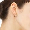 14K Half Cubic One-Touch Earrings (Gold Pin) ELGPEE370