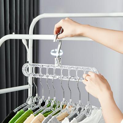 Nine-Hole Clothes Hanger Household Red Plastic Multi-Function Clothes Drying Artifact Horizontal And Vertical Magic Rotating