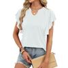 T-shirt da donna primavera ed estate nuova moda T-shirt ampia a maniche corte con scollo a V