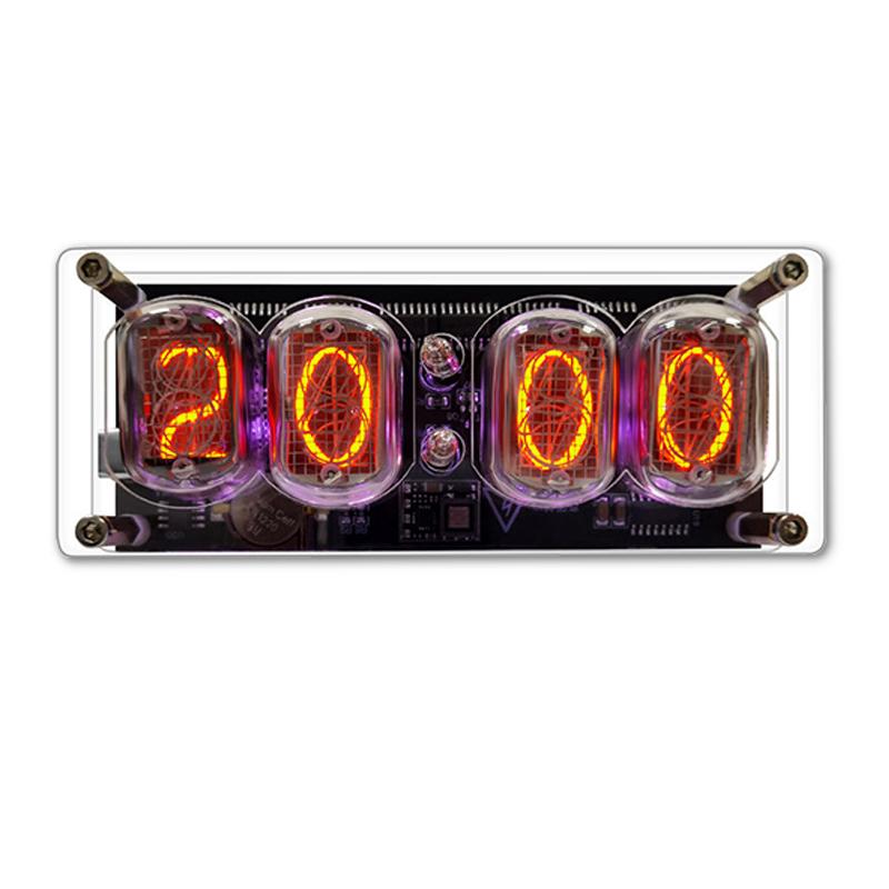 

4-bit IN-12 Glow Tube IN12 Nixie Clock Base Gift Ambient Lighting Computer Desktop Accessories Advanced Version DC5V чорний