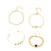 4Pcs Vintage Green Zircon Snake Designs Wrist Chain Metal Bracelet Set Open Cuff Bangles Party Jewelry for Women
