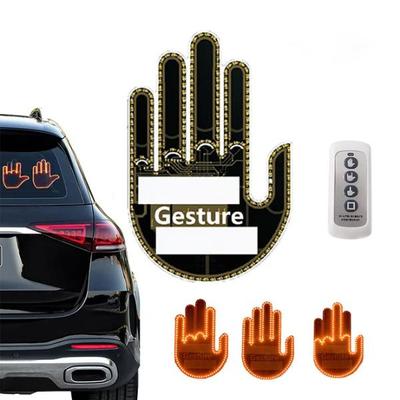 Araba LED Eğlenceli Parmak Işığı Uzaktan Kumandalı Hareket Göstergesi Işığı Arka Cam Araba Çok Fonksiyonlu Uyarı Hatırlatma Lambası Çarpışma Önleyici Arka Işık