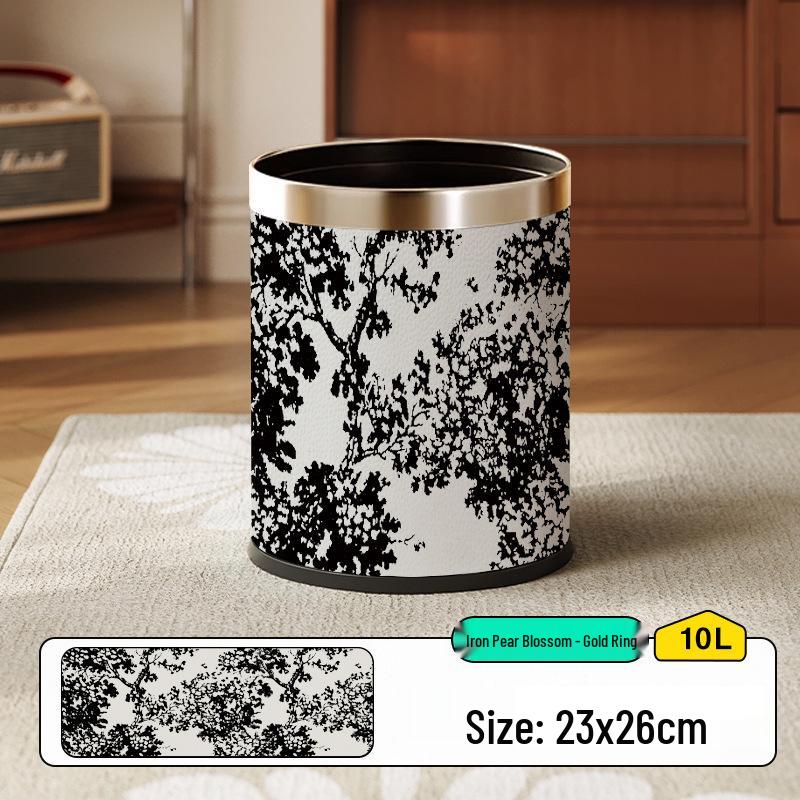 Hemu Cheng High-Capacity Lidless Double-Layer Trash Can for Home and Office