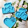 3 Pcs MOM DAD Love Charm Silicone Epoxy Resin Molds DIY Keychain Pendant Jewelry for Mother's Day Father's Day Craft
