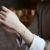 Double-layer Four-leaf Clover Titanium Steel Bracelet for Women Fashionable Versatile Exquisite High-end Jewelry Colorfast
