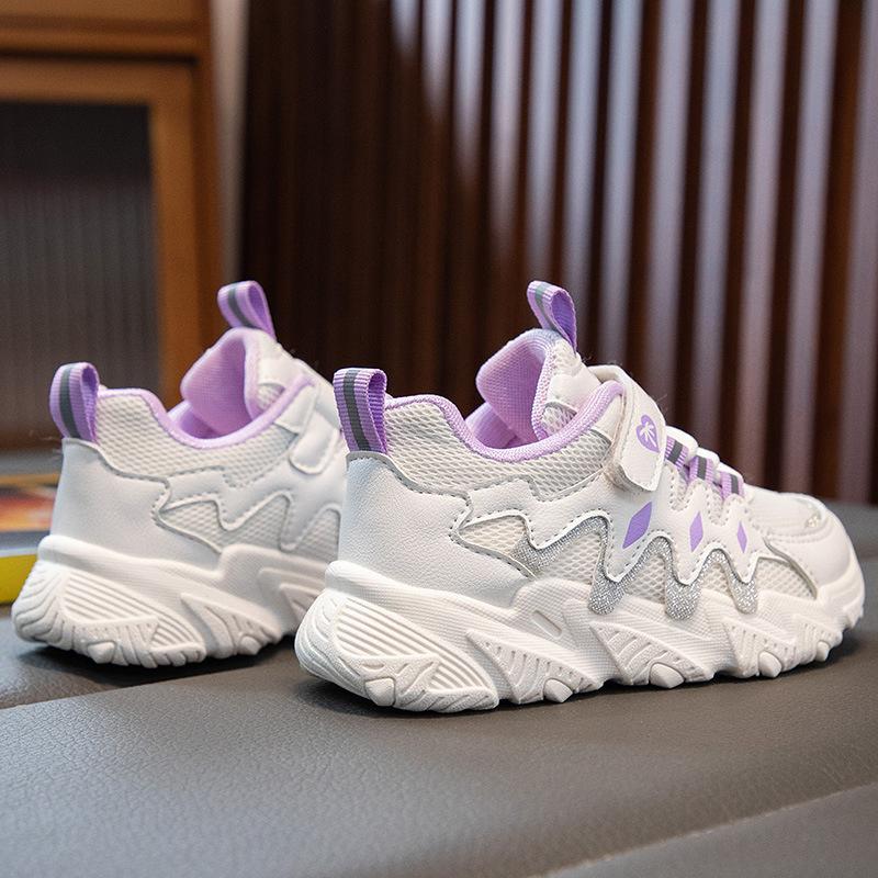 CINESSD Fashionable Kids Running Shoes Comfortable Breathable Mesh Design Non-Slip Soft Bottom Students Running Shoes