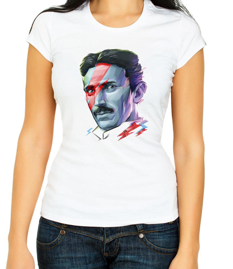 Nikola Tesla short sleeve Woman T-Shirt G028 XL