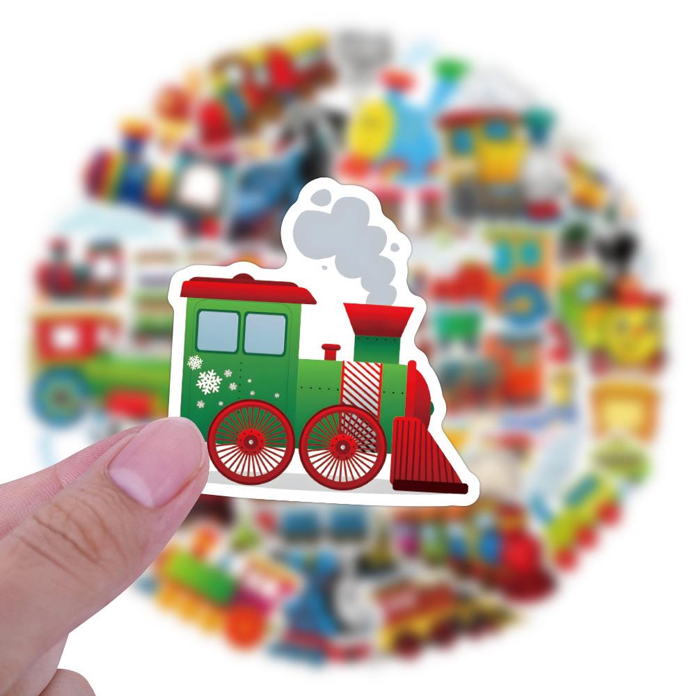 60PCS Cartoon Train Waterproof Stickers for Journals, Water Bottles, and Computers