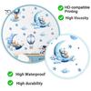 Non Fading PVC Wall Stickers 2Pcs Starry Sky Bear Stickers, Cartoon Moon Hot Air Balloon Decals, Versatile Decals for Glass Blue Peel And Stick