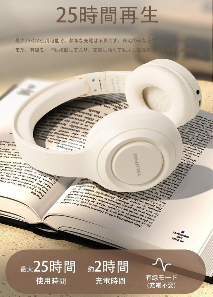 YELUPAG Bluetooth Deep Lightweight 25 Hours of TF Card Language Cute Birthday Bluetooth Japanese Instruction Storage Pink Headphones, Wireless,