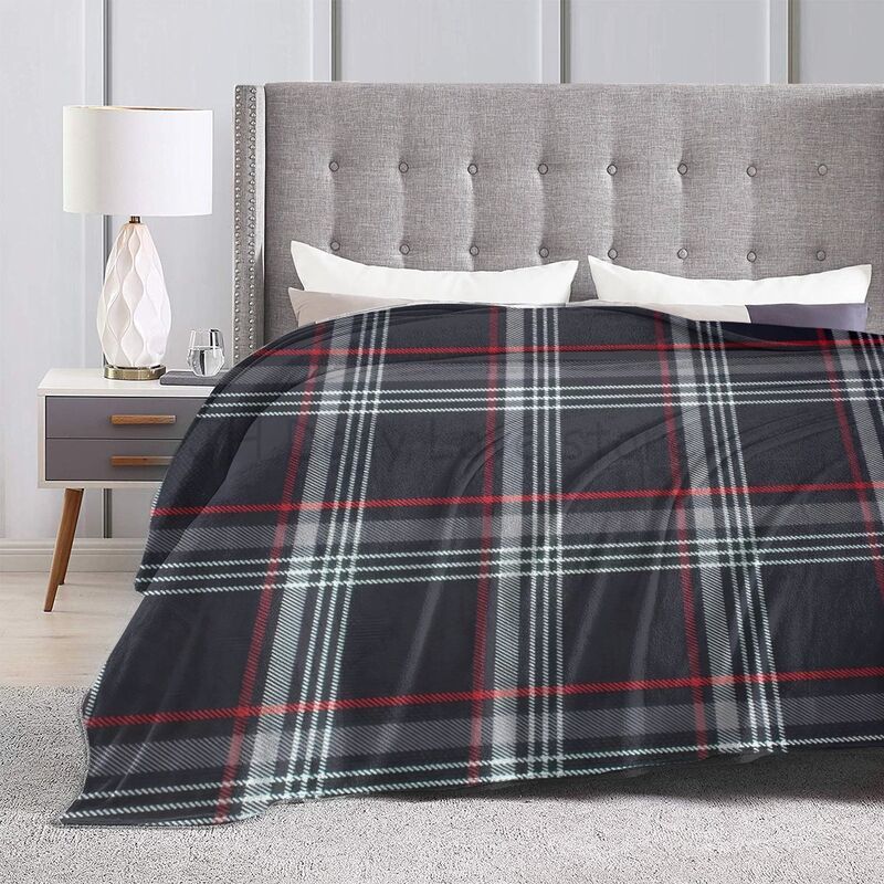 Coperta personalizzata con stampa a quadri tartan GTI, morbida e calda coperta in pile, leggera e accogliente, coperte in flanella soffice per letto, divano
