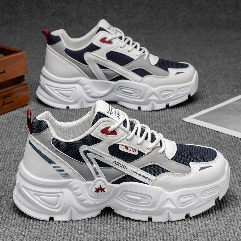 Men's shoes autumn new breathable mesh shoes men's trendy versatile thick-soled heightening sports and leisure shoes men's