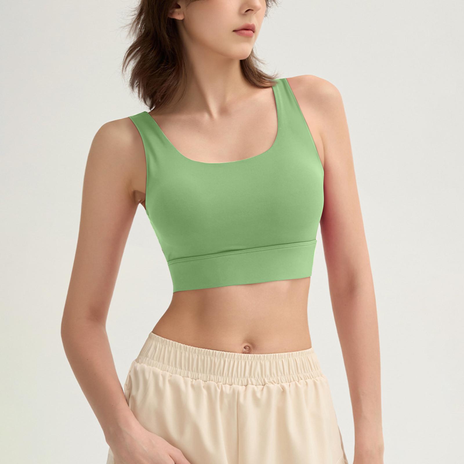 

Молодых девушек однотонный цвет чашечки йога нижняя рубашка спортивное нижнее белье жилет M