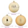 XXL Christmas Ornament Set 4 Pcs Gold Plastic