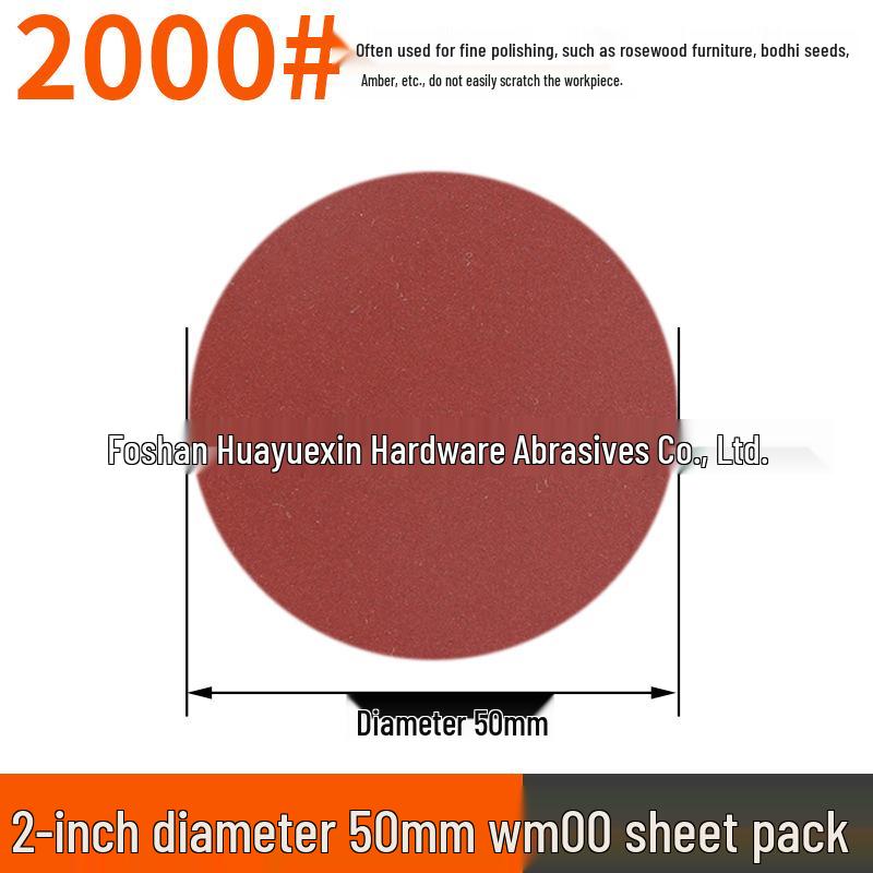 50mm Flocked Sandpaper Set, 303 Pieces (40-7000 Grit) for Metal & Wood Polishing