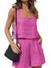 New Women's Outwear Set Linen Shorts Sleeveless Top Vest