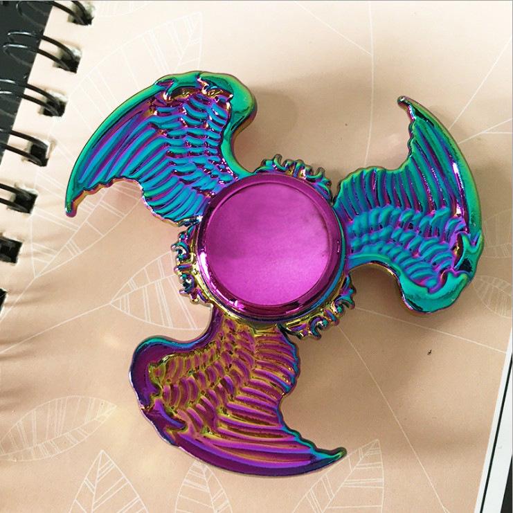 Colorful Zinc Alloy Fidget Spinner: Black Tech Stress-Relief Toy for Students and Kids.