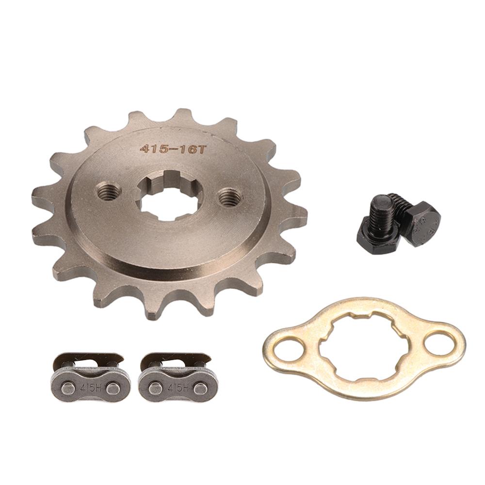 Motorcycle 415 Chain 17mm 14/15/16/17 Tooth Front Engine Sprocket With 415H Master Connector Link For Motorized Bicycle Moped