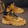Men S Retro British Style Thick Sole High Top Work Martin Boots