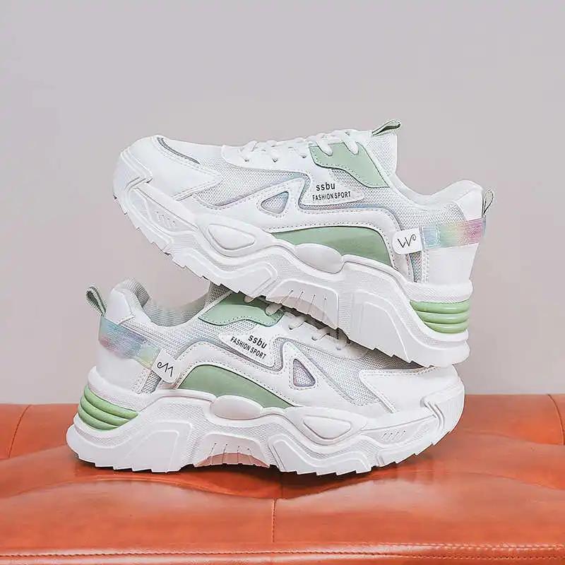 Fashion Rubber Sole Increase Height Sneakers White Woman Mules Designer Trainer Woman Ladies Shoes Boots Sports Outside Sepatu