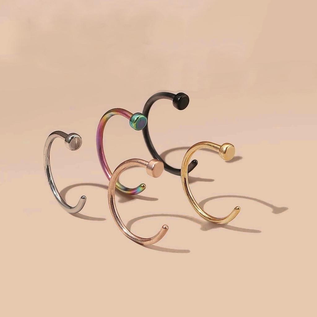 Stainless Steel C-rod Horseshoe Ring Puncture Jewelry Nail U-shaped Nose Ring